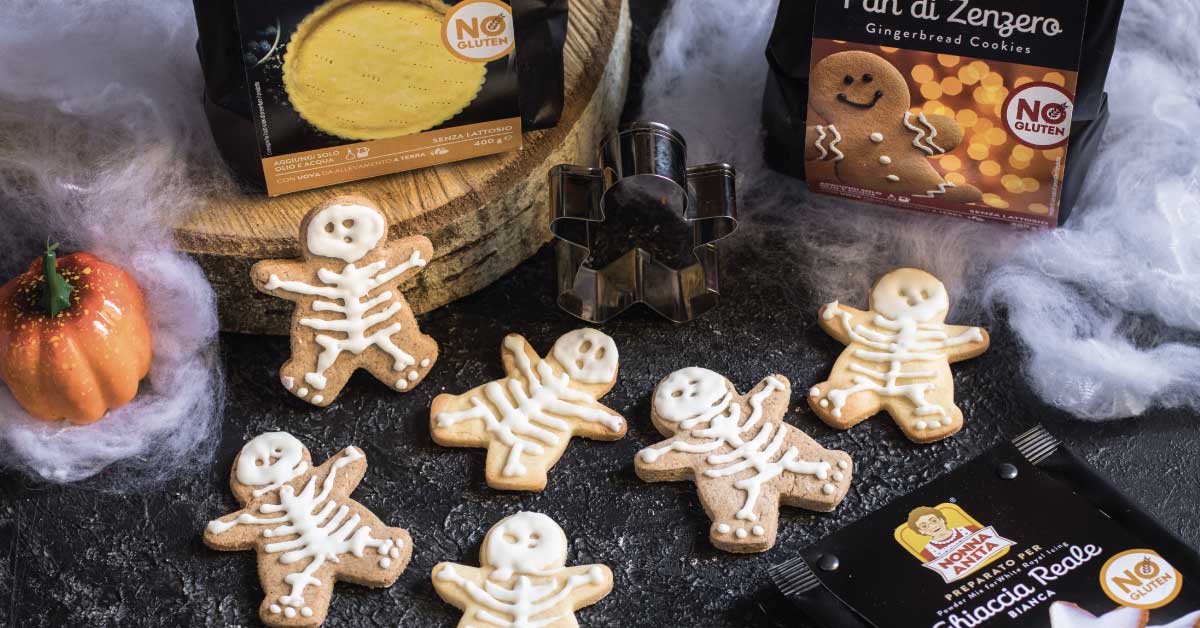 Biscotti a forma di scheletro per Halloween, Nonna Anita
