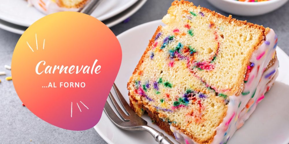 Fetta di torta di Carnevale gluten free con interno multicolor