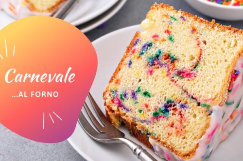 Fetta di torta di Carnevale gluten free con interno multicolor