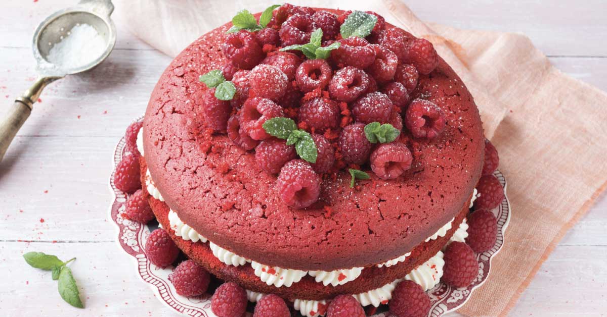 Red Velvet con guarnizione di lamponi, Nonna Anita